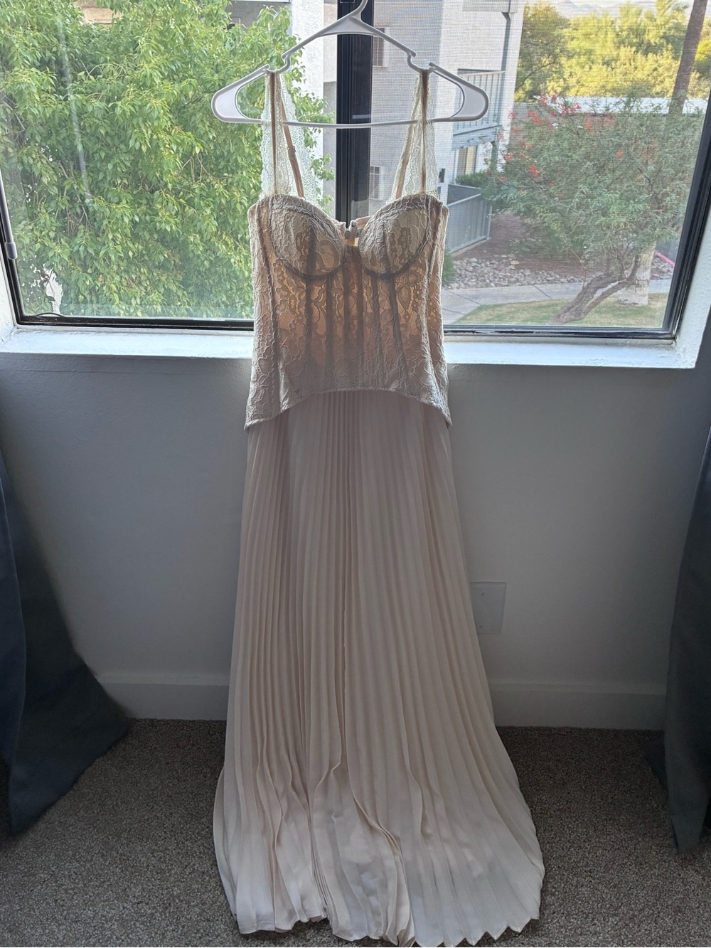 Fashion Nova Corset Pleated Maxi Dress